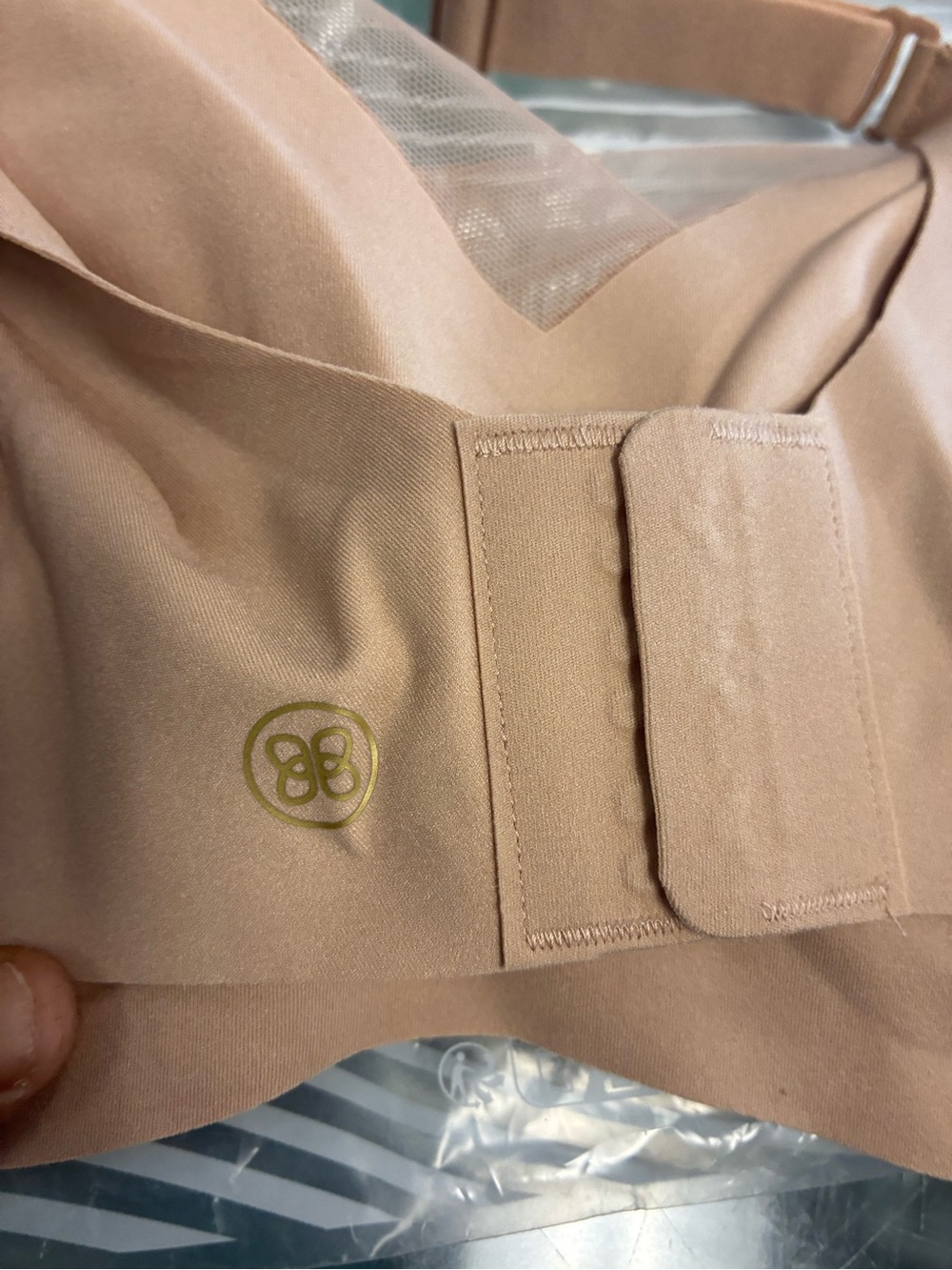 Women’s Honeylove LiftWear Crossover Bra Sand New Sz S++ NWT - Picture 5 of 6
